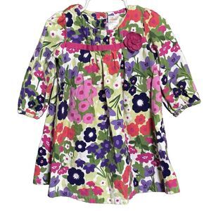 Gymboree Floral Corduroy Tiered Vintage Girls Dress Size 12-18 month 100% Cotton